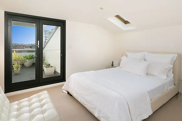 Master bedroom with private balcony